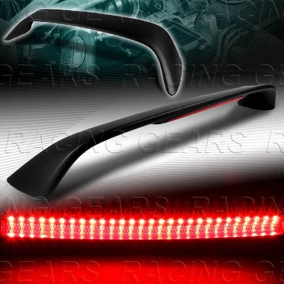 ALERÓN TRASERO ABS NEGRO MATE + LUZ DE FRENO LED AJUSTE 01-05 HONDA CIVIC 2 PUERTAS Foto 1 de 4