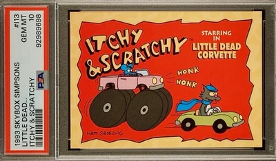 POP 4 PSA 10 Itchy & Scratchy 1993 The Simpsons 1st Edition Little Dead Corvette - Image 1 of 3