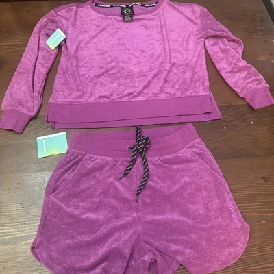 Women's Sea-Doo Purple Terry Sweatshirt Pullover And Shorts Set - Sz Small - NWT - Image 1 of 4