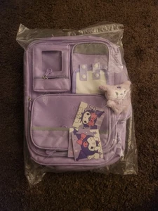 Kuromi Kids Backpack Student Travel Bag Nylon Shoulder Bag Travel Backpack Gift - Picture 1 of 4