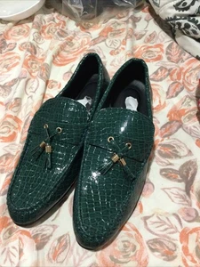 Herren Halbschuhe Mode Quaste Grün Größe 11 1/2 Schuhe - Bild 1 von 5