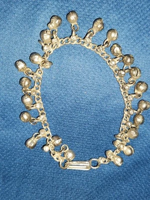 Silver Anklet Bohemian Ethnic Chain Bracelet Giggle Bells Vintage Belly Dancer  - Image 1 of 4