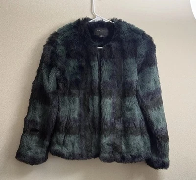 Chaqueta de piel sintética Ann Taylor negra y verde Foto 1 de 3