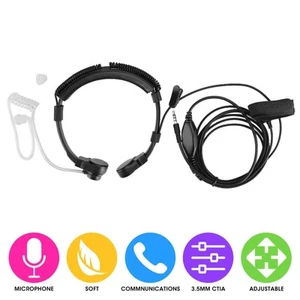 3.5mm Throat Mic Earphone With Extendable Neckband Acoustic Air Tube - Zdjęcie 1 z 12
