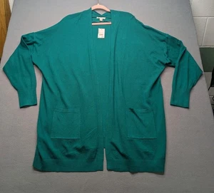 Cato Pullover Damen Größe 22 / 24 vorne offen Cardigan Taschen dunkler Topas - Bild 1 von 5