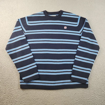Suéter Hollister Y2K Para Hombre Grande Cuello Redondo Rayas Azul De Colección Preppy Patinador Foto 1 de 4