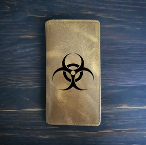 Biohazard Rodeo Wallet Cowboy Western Buffalo Leather Premium Danger Gift NEW - Picture 1 of 10