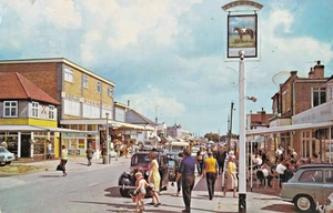 FTJ 1971 Postcard, The Broadway, Jaywick shows  "Never say Die" Inn Sign Clacton - Picture 1 of 1