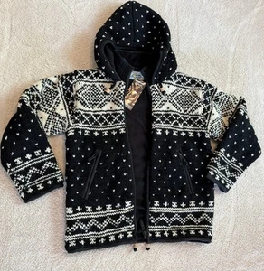 Lavandería Zurich Nórdica Cremallera Completa Suéter Chaqueta Hecho a Mano Lana Vellón M - Imagen 1 de 17