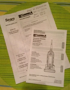 "Kenmore" Model 37105 Upright Vacuum Pre- Owned Users Manual & Repair Parts List - Picture 1 of 3