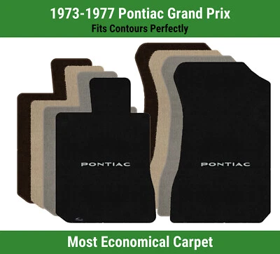 Alfombrillas delanteras Lloyd Velourtex para Grand Prix del 73-77 con Pontiac plateado sobre negro Foto 1 de 4