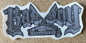 PEGATINA BAD BOY CLUB SKATEBOARD SURFING Gris Plateado 5" De Colección - Imagen 1 de 4