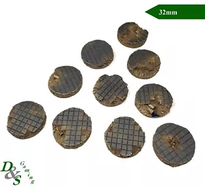 32mm Round Urban Shattered Pavement Resin Scenic Bases (x10) Warhammer 40K - Picture 1 of 3