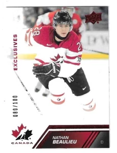 2013 UPPER DECK TEAM CANADA NATHAN BEAULIEU #147 EXCLUSIVES 080/100 TEAM CANADA - Picture 1 of 2