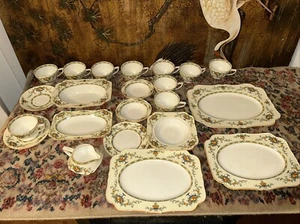 1936 Vintage CROWN DUCAL 22 Serving Pieces&cups A1476 Floral Fruit Urns ENGLAND - Picture 1 of 24