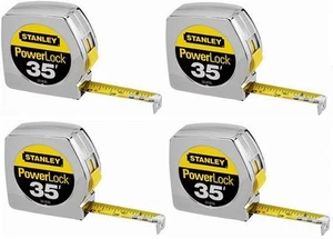 Stanley 33-835 35' ft PowerLock Mylar Coated Tape Measure Ruler - Quantity 4 - Picture 1 of 4