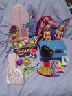 Barbie 3 Doll & Furniture Lot Tent Wardrobe Vanity Bike Table Chairs & Lots More