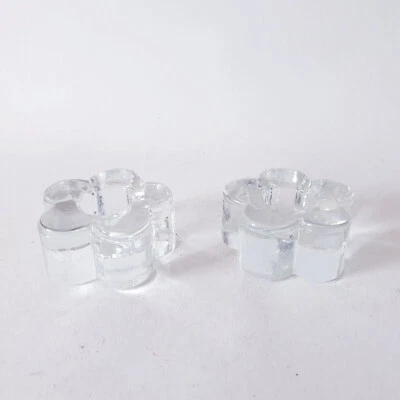 Glas Kerzenständer Blumen Tafelkerzen Stabkerzen 2 Stück - Bild 1 von 2