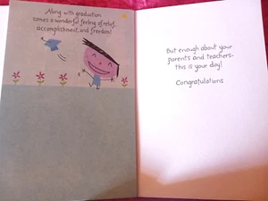 HUMOROUS CARDBOARD CARD ABOUT THE PARENTS AFTER GRADUATION! RETAIL PRICE~$3.25 - Picture 1 of 2