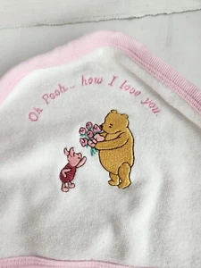 Disney Classic Pooh With Honey Pot Towel Blanket Baby Nursery Embroidered Rare - Picture 1 of 6