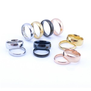 Silber Schwarz 18k Gold Ehering Hochglanz Poliert Edelstahl Unisex