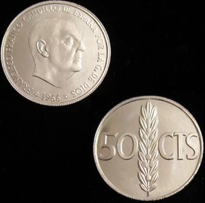 *GUTSE* FRANCO-5, 50 CÉNTIMOS 1966*19-73, PROOF. - Imagen 1 de 1