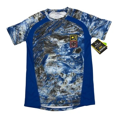 Realtree Fishing Mens S Short Sleeve Performance Fishing Tee Shirt Jersey Blue - Image 1 of 4