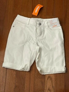 Gymboree Girls Ivory Adjustable Waist Bermuda Cuff Shorts Size 8 New - Picture 1 of 6