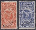 ECUADOR 1904 REVENUES TIMBRE CONSULAR SET 5 & 10 Sucres PERF PROOFS + "SPECIMEN"