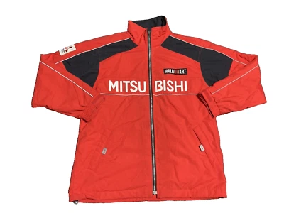 Ralliart Mitsubishi Motors Nylon Jacket Size L Red Black Vintage WRC Rally - Image 1 of 4