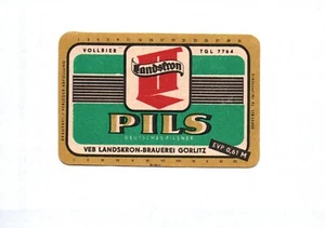 Old Landskron Beer Label DDR Pils - Picture 1 of 1