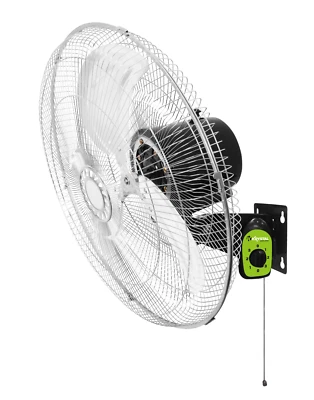 18'' (450mm) Metal Wall Fan 3 Speed 80w Powerful Oscillating Heavy Duty  - Image 1 of 4