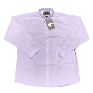 Rivers Mens Dress Shirt Top Sz 2XL 43 Neck Purple L/S Polyester Cotton Button - Picture 1 of 12