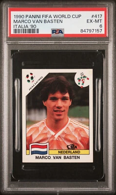 1990 Panini FIFA World Cup Italia '90 417 Марко Ван Бастен PSA 6 EX-Mint Голландия - Изображение 1 из 2