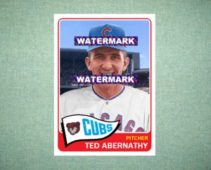Ted Abernathy Chicago Cubs 1965 Style Custom Baseball Art Card - Picture 1 of 2