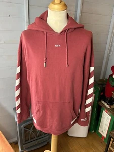 Off-White! Felpa con cappuccio Frecce Rosse oversize cotone media M Portogallo vedere cose - Foto 1 di 10