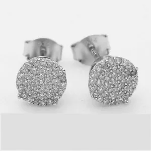 2Ct Round Cut Lab Created Cluster Diamond Stud Earrings 14k White Gold Finish - Picture 1 of 2