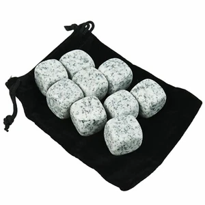 9PCS Whiskey Ice Stones Reusable Granite Cooler Cubes Scotch Whisky Rocks Glass - Picture 1 of 12