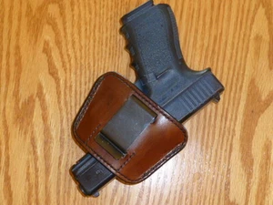 FUNDA MARRÓN-IWB/OWB/CINTURÓN/Clip EE. UU. MFG Cuero Glock Taurus XDS Beretta CZ75 - Imagen 1 de 2