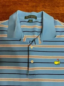 Colección MASTERS Grande Golf Para Hombre - Camisa Dos Capas Azul Mercerizado Rayas - Imagen 1 de 6