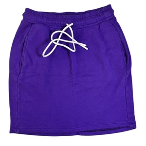NWOT Cotton Citizen Brooklyn Purple Mini Skirt Drawstring Waist Pockets- Size S - Picture 1 of 8
