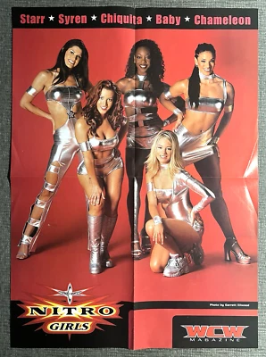 Póster pinup de lucha libre WCW NITRO GIRLS & BOOKER T 14,5 x 20,5 doble cara WCW Foto 1 de 4