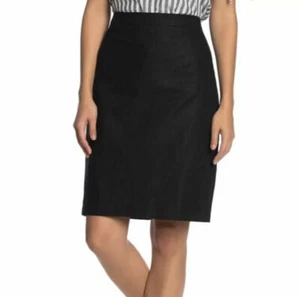 Falda lápiz para mujer J Crew mezcla algodón lino en negro talla 4 $79 - Imagen 1 de 12
