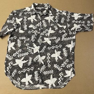 Guess Georges Marciano Camp Shirt Adult Large Brown Button Down Hawaiian Mens - Image 1 of 4