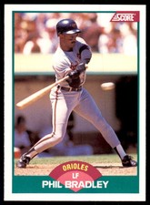 1989 Score Rookie & Traded: Phil Bradley Baltimore Orioles #44T