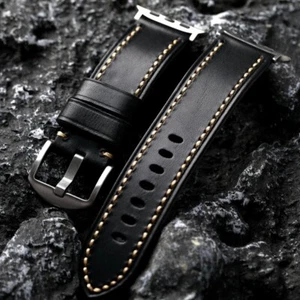 Genuine Leather Watch Strap Band For Apple Watch Ultra 2 Series 9/8/7/6 40-49mm - Picture 1 of 15