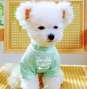 NEW Dog Cat Clothes Summer XL Dogs T-shirt Clothes TROUBLE MAKER Extra Large  - Picture 1 of 6
