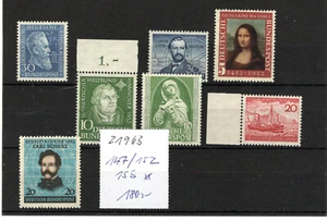 BRD ** 147/152 Michel 180.- K 21963 - Picture 1 of 1
