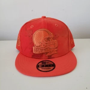 Cleveland Browns Hat Cap Snap Back Orange Ink Dye New Era 9Fifty NFL AFC New - Picture 1 of 11