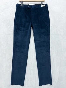 Pantaloni pantaloni Bullock and Jones in velluto a coste elasticizzato blu taglia 34r NUOVI - Foto 1 di 6